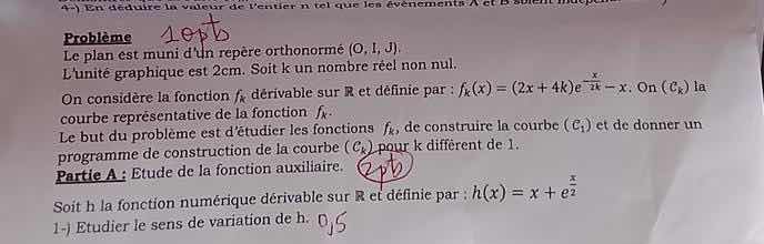problème le plan est muni dun repère orthonormé \\((o, i, j)\\). lunité…