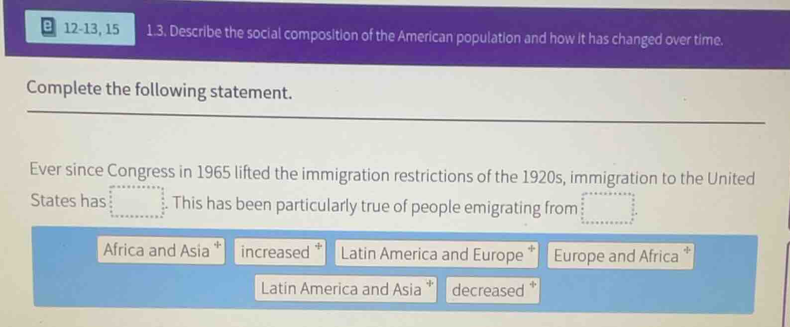 1.3. describe the social composition of the american population and how…