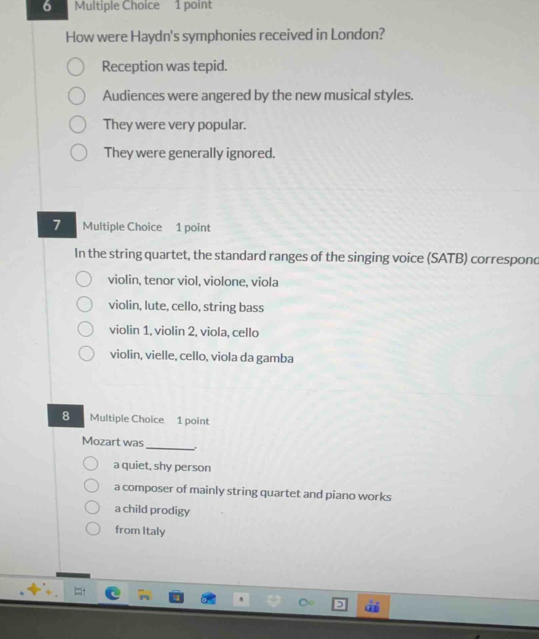 6 multiple choice 1 point how were haydns symphonies received in london…