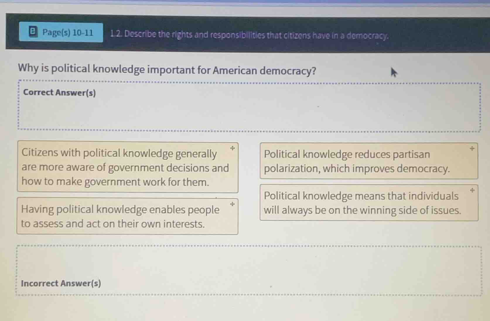 page(s) 10-11 1.2. describe the rights and responsibilities that citize…