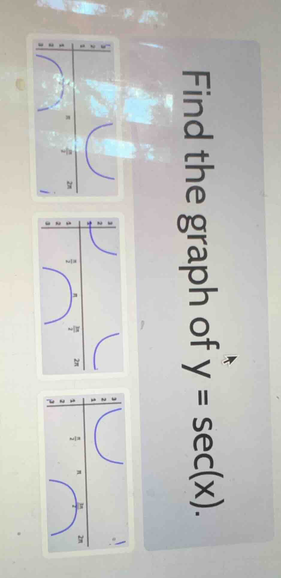 find the graph of (y = \\sec(x)).