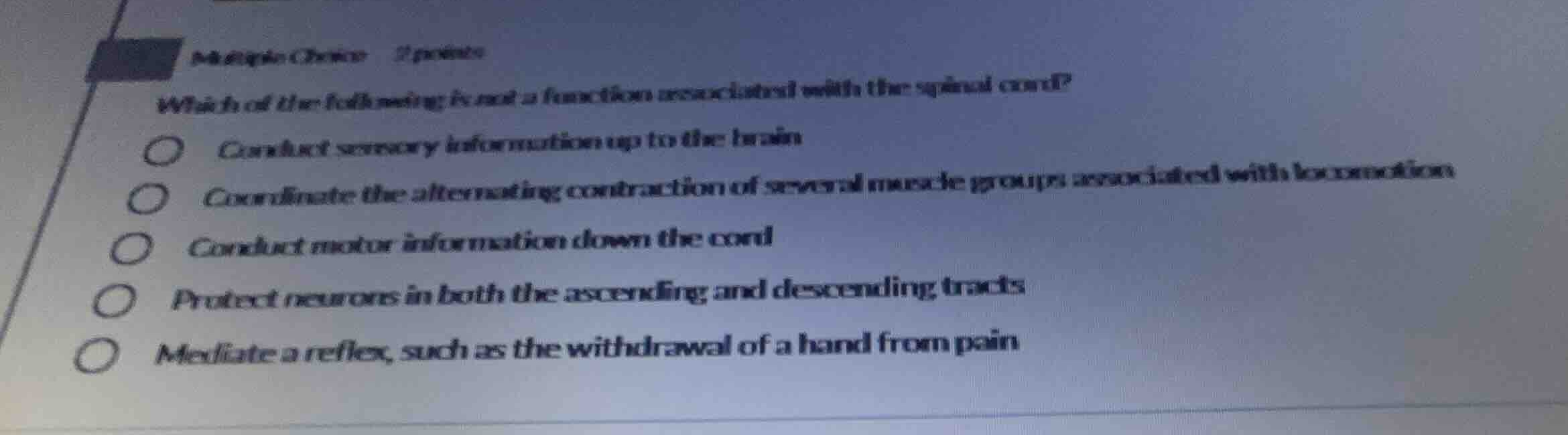 multiple choice 2 points which of the following is not a function assoc…