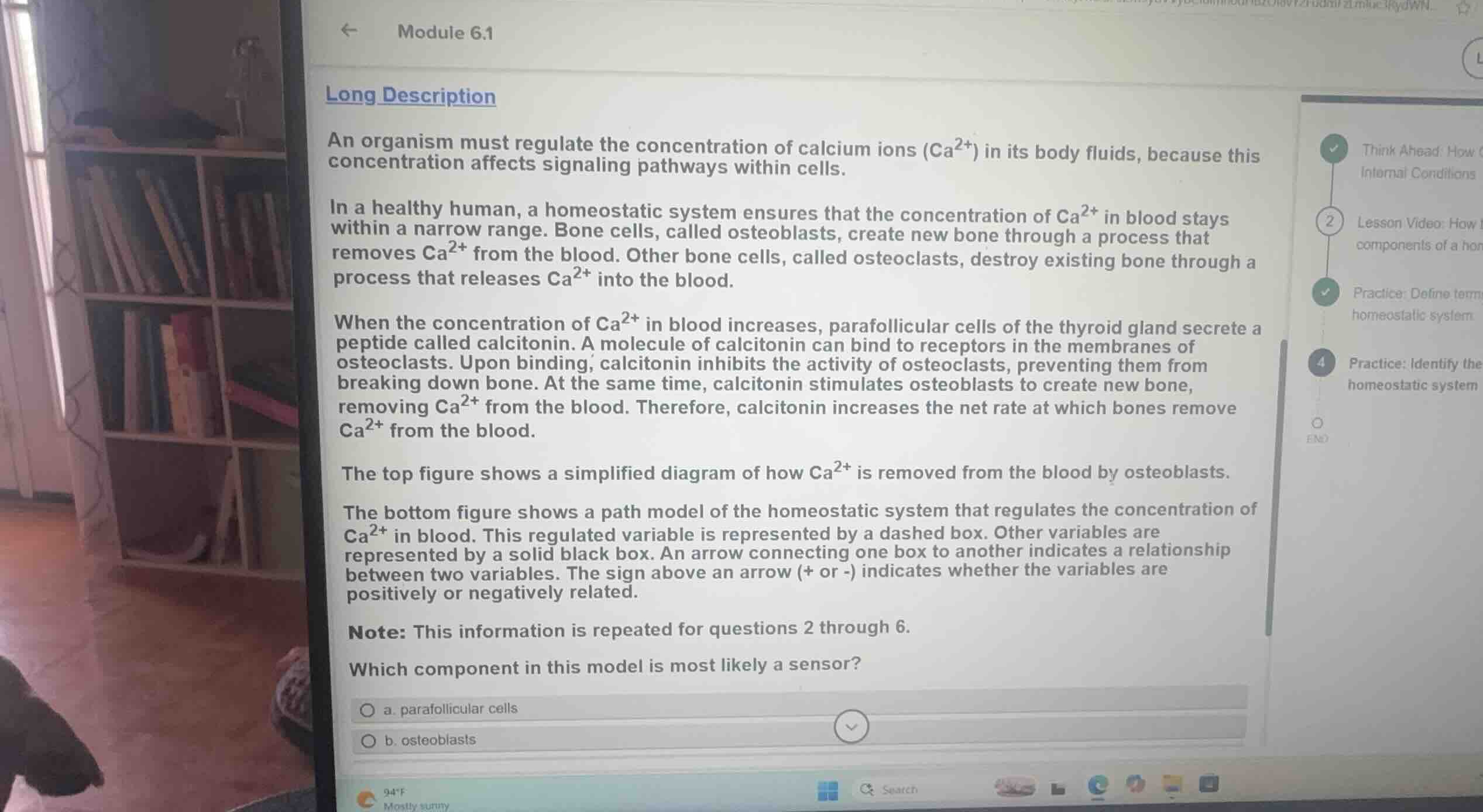 an organism must regulate the concentration of calcium ions (\\(\\text{…