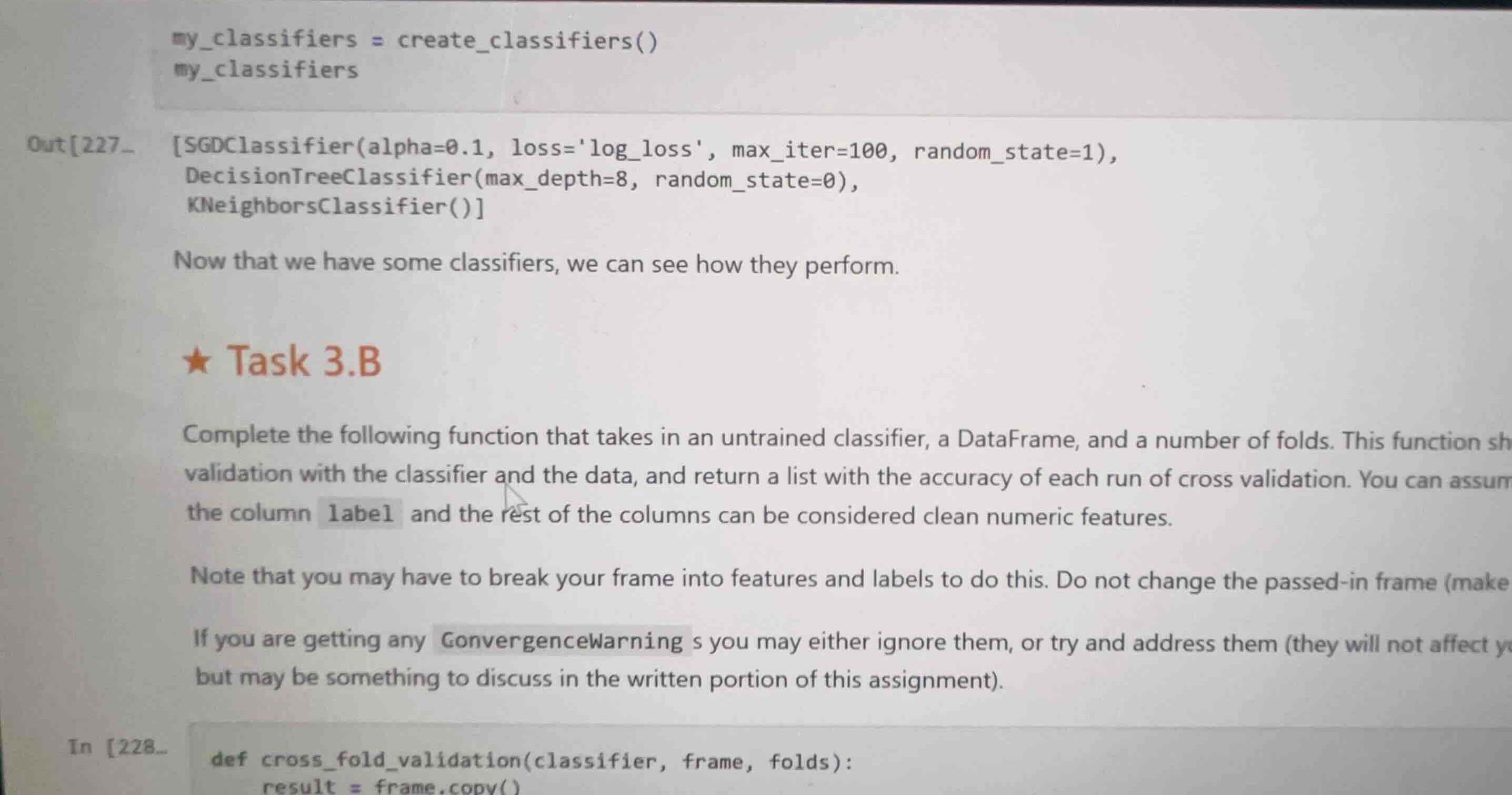 my_classifiers = create_classifiers() my_classifiers out 227: sgdclassi…