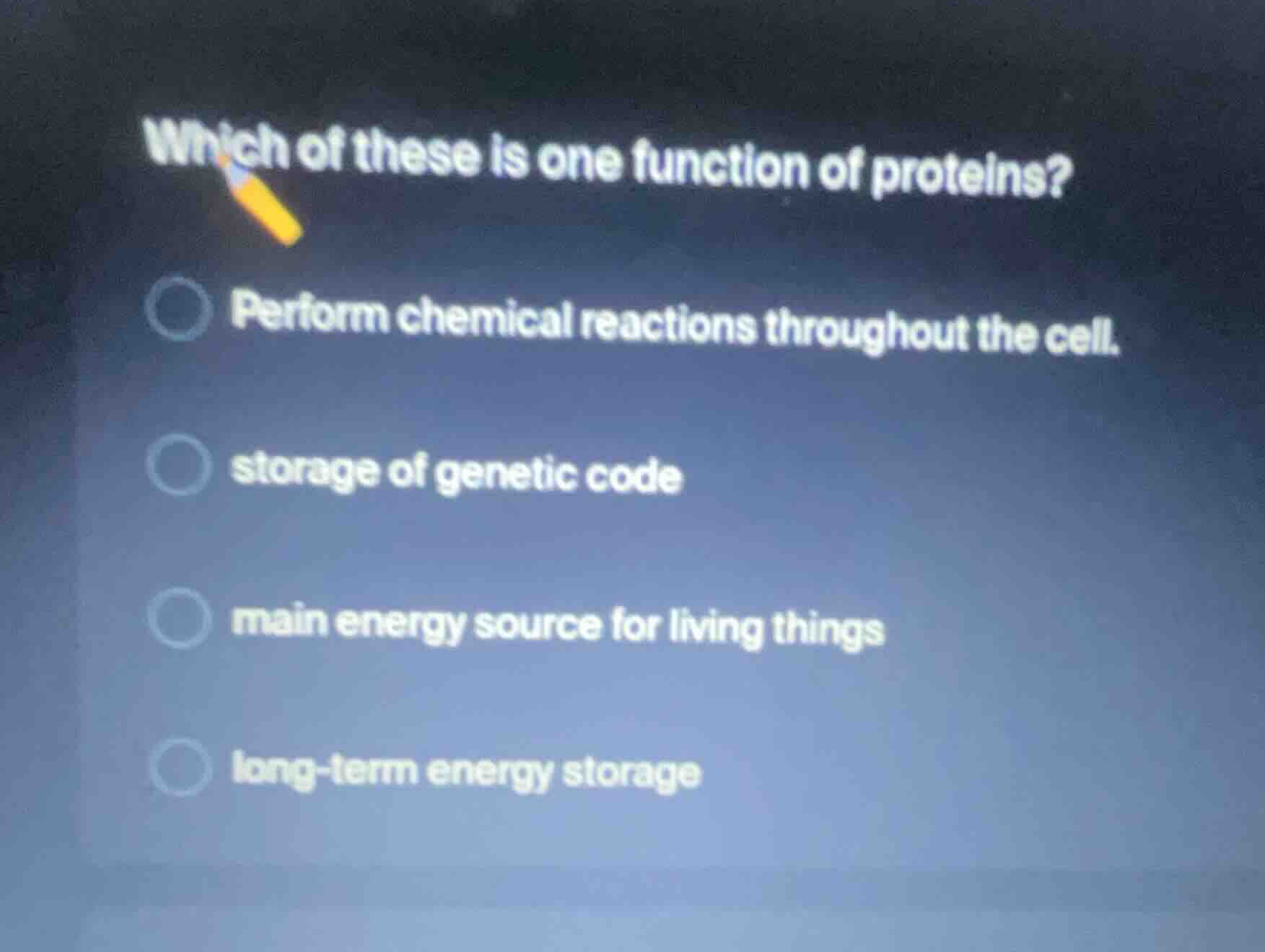 which of these is one function of proteins? perform chemical reactions …