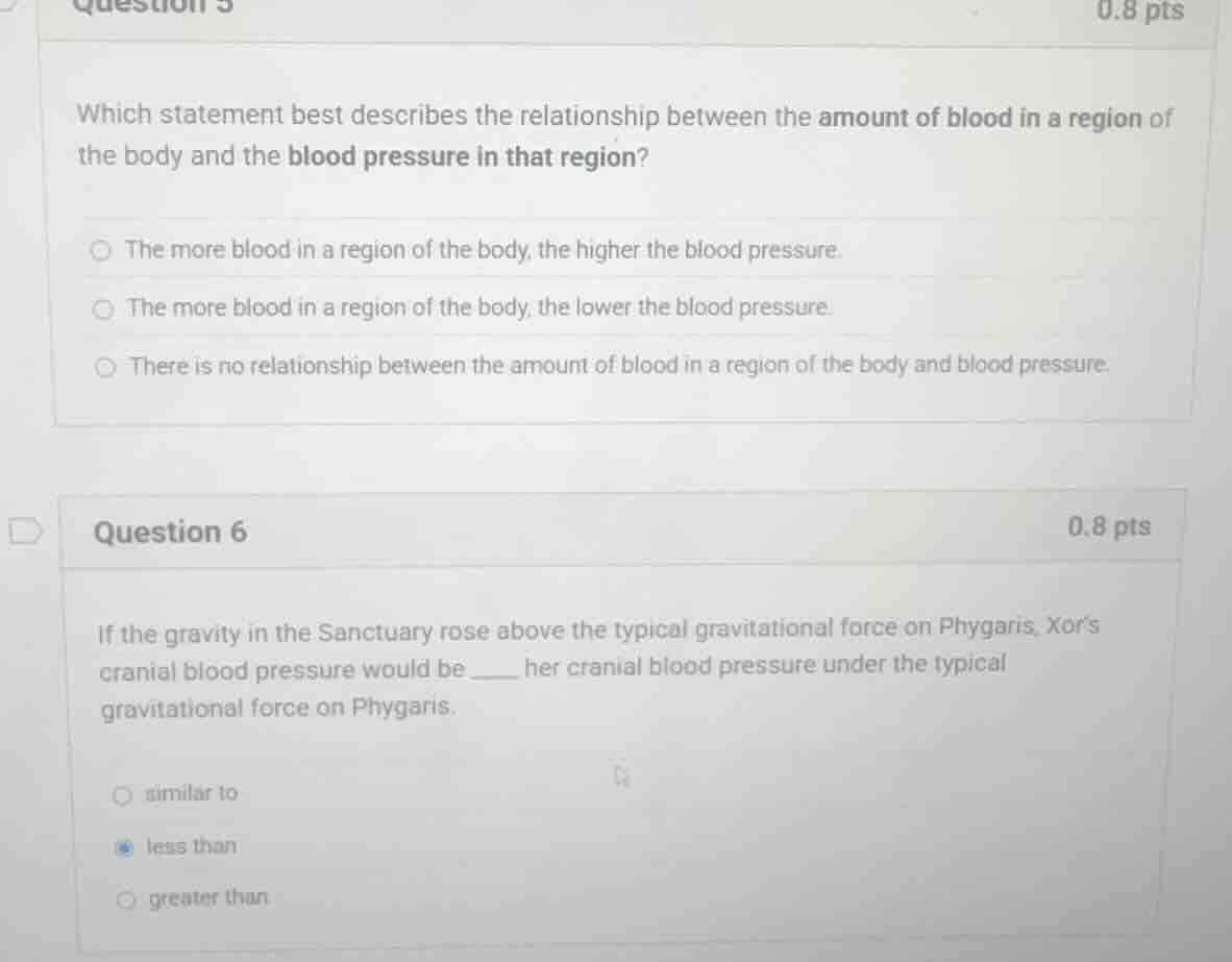 question 5 which statement best describes the relationship between the …