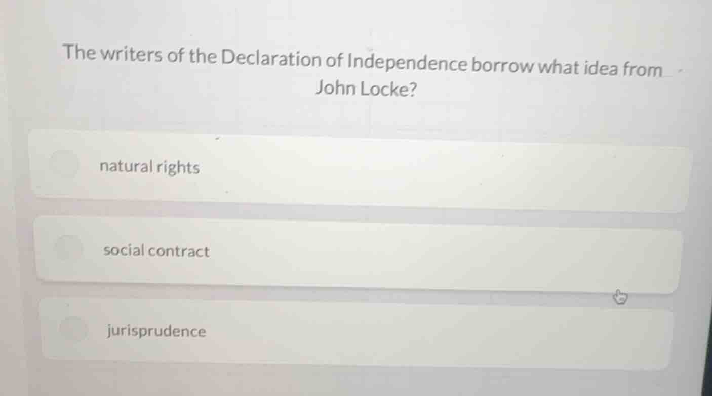 the writers of the declaration of independence borrow what idea from jo…
