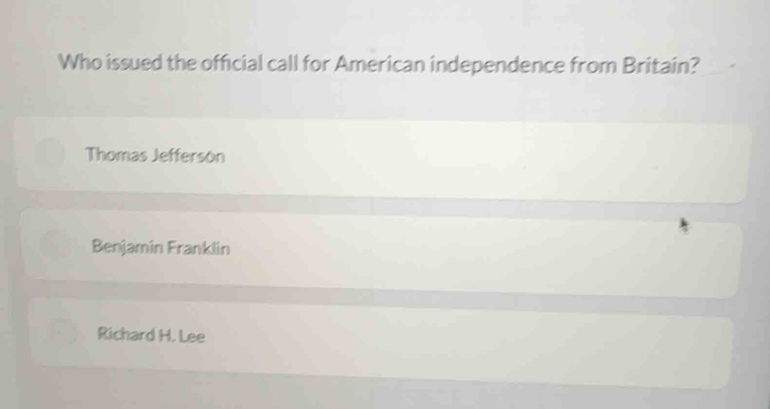 who issued the official call for american independence from britain? th…