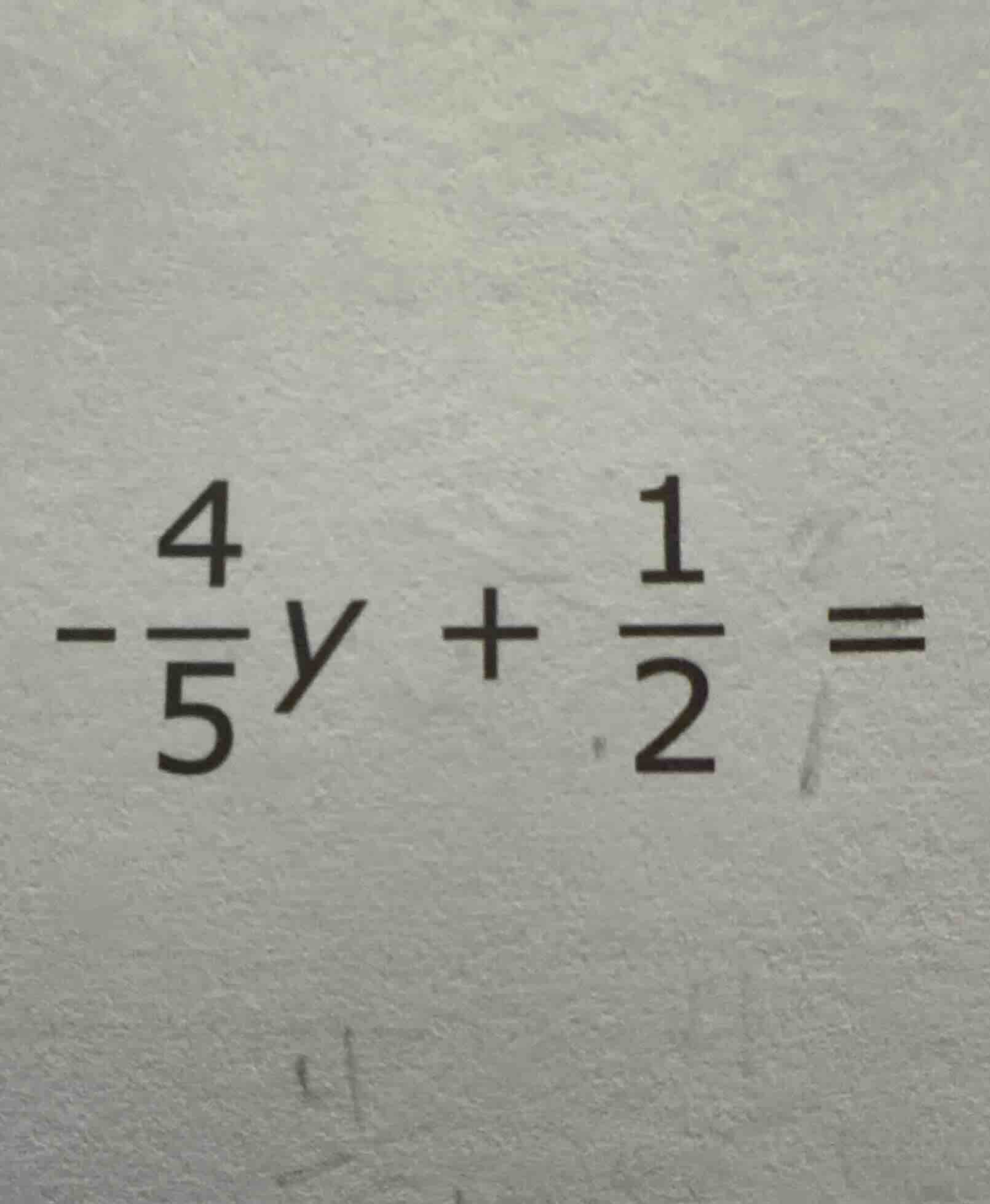 -\\( \\frac{4}{5}y + \\frac{1}{2} = \\)