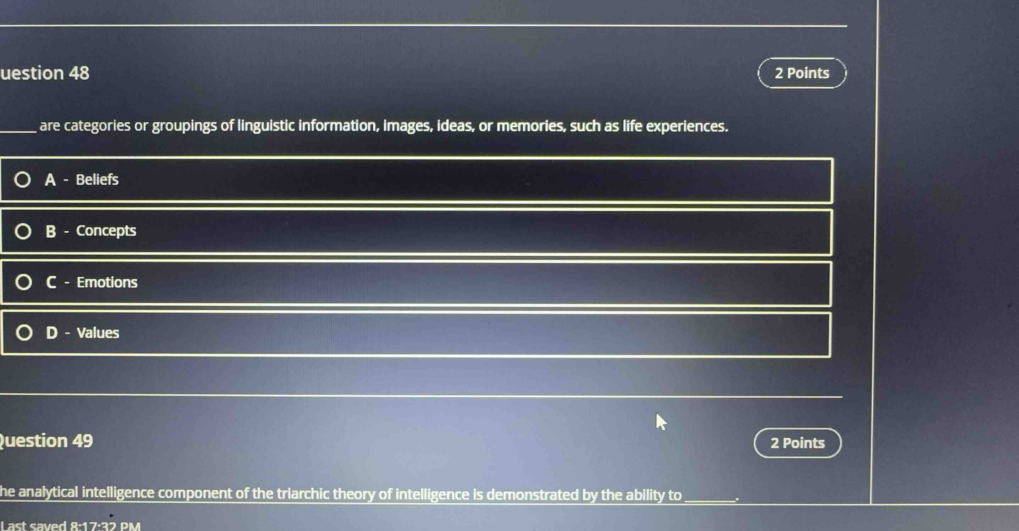 question 48 ______ are categories or groupings of linguistic informatio…