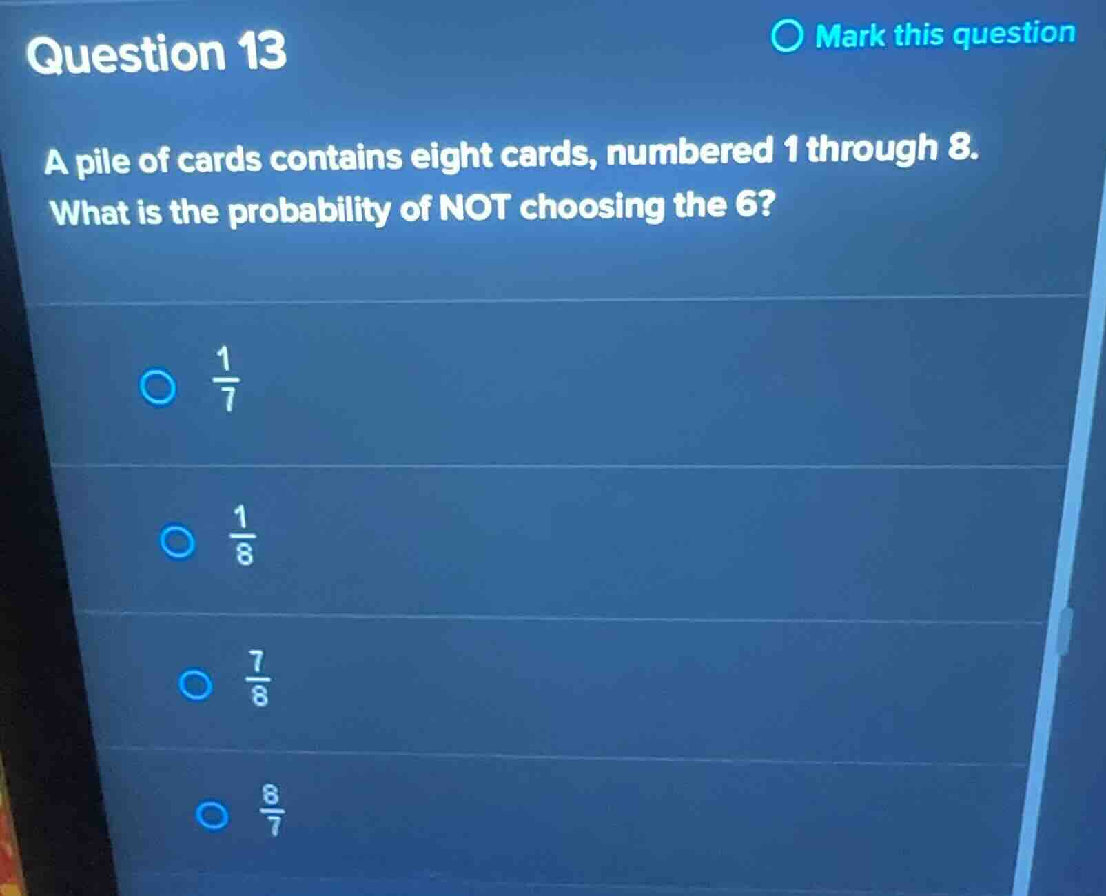 question 13 a pile of cards contains eight cards, numbered 1 through 8.…