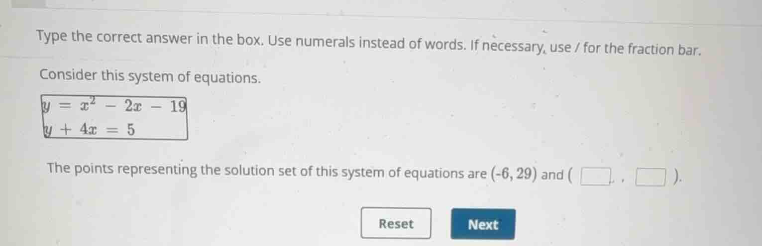 type the correct answer in the box. use numerals instead of words. if n…