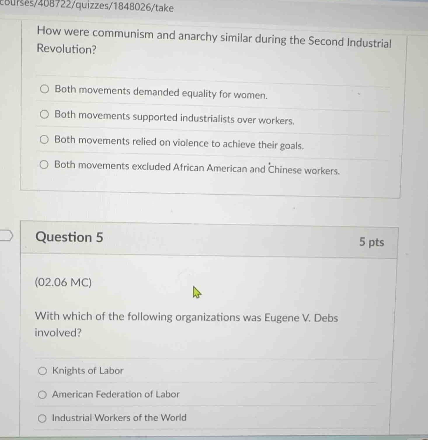 how were communism and anarchy similar during the second industrial rev…