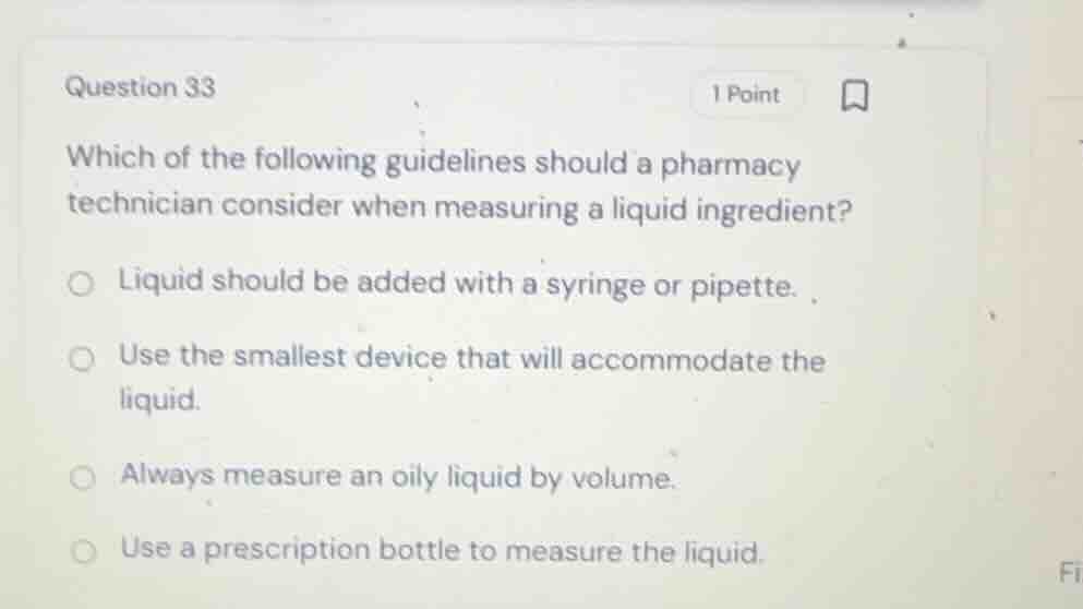 question 33 which of the following guidelines should a pharmacy technic…