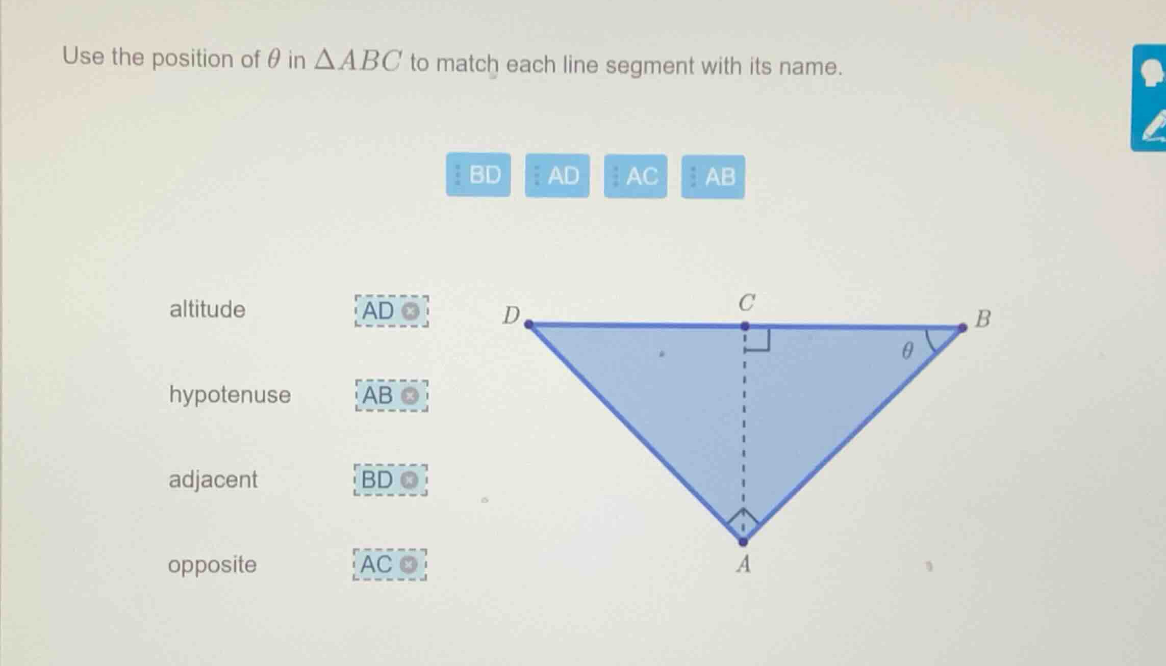 use the position of \\(\\theta\\) in \\(\\delta abc\\) to match each li…