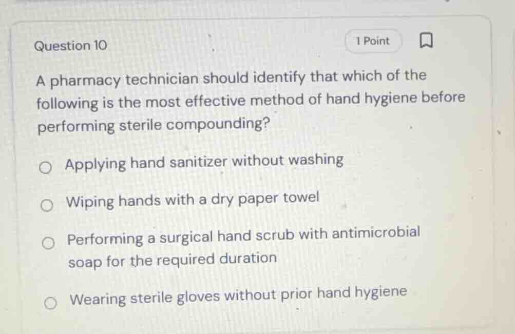 question 10 a pharmacy technician should identify that which of the fol…