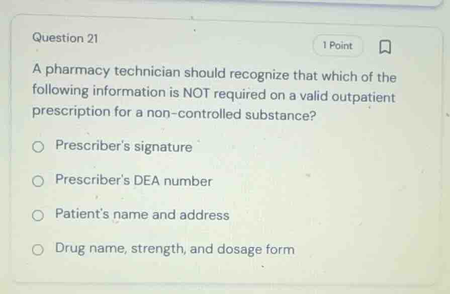 question 21 a pharmacy technician should recognize that which of the fo…