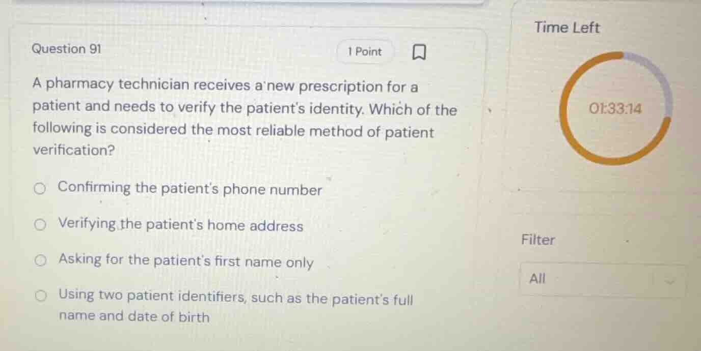 question 91 a pharmacy technician receives a new prescription for a pat…