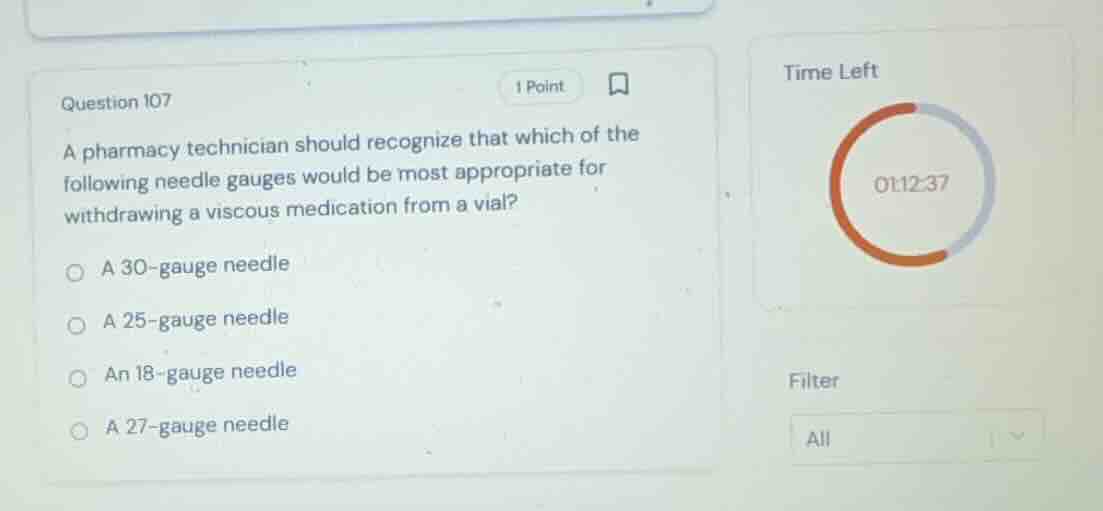 question 107 a pharmacy technician should recognize that which of the f…