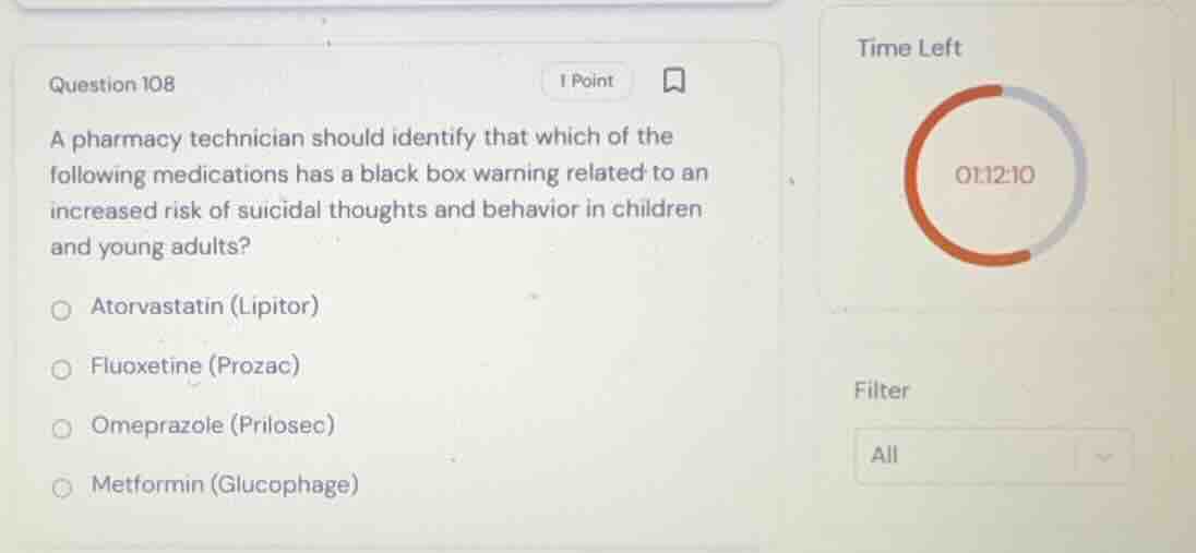question 108 a pharmacy technician should identify that which of the fo…