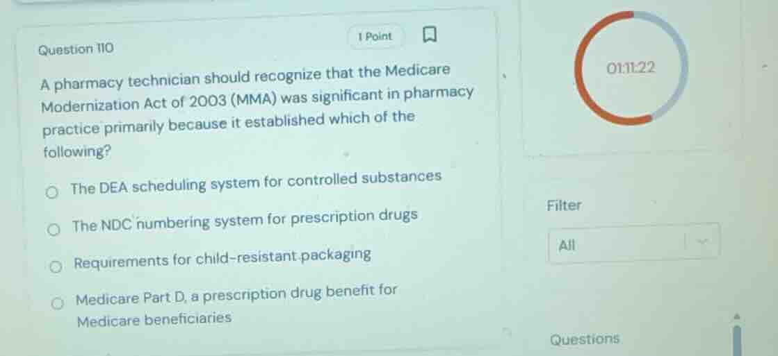question 110 a pharmacy technician should recognize that the medicare m…