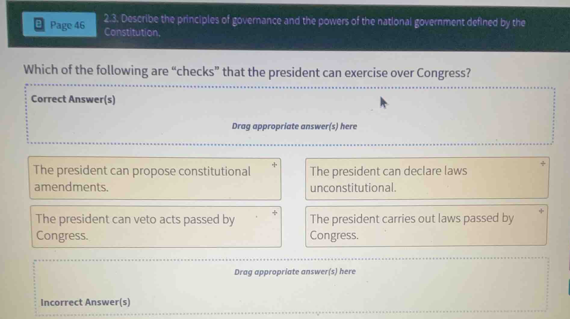 2.3. describe the principles of governance and the powers of the nation…