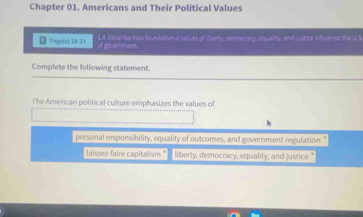 chapter 01. americans and their political values page(s) 18-21 1.4. des…