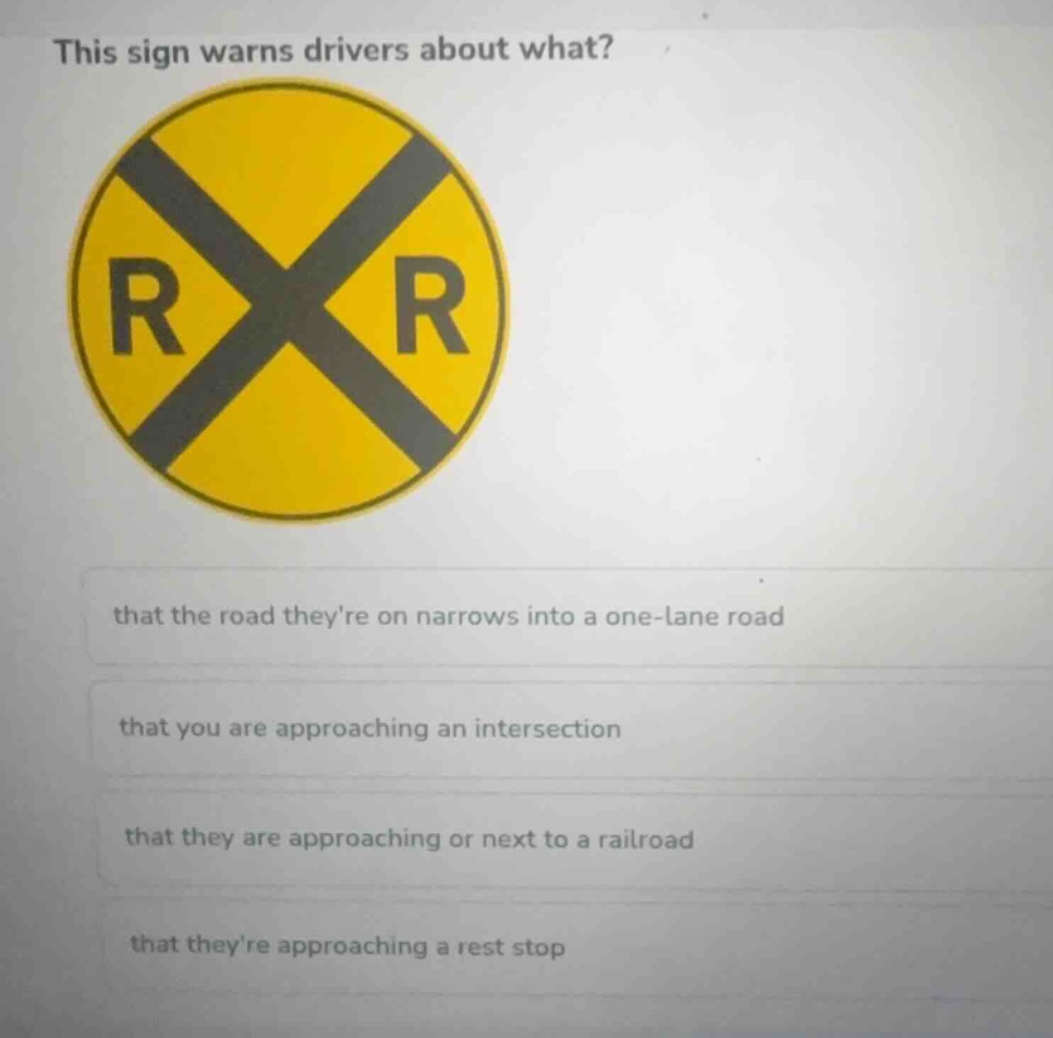 this sign warns drivers about what? - that the road theyre on narrows i…