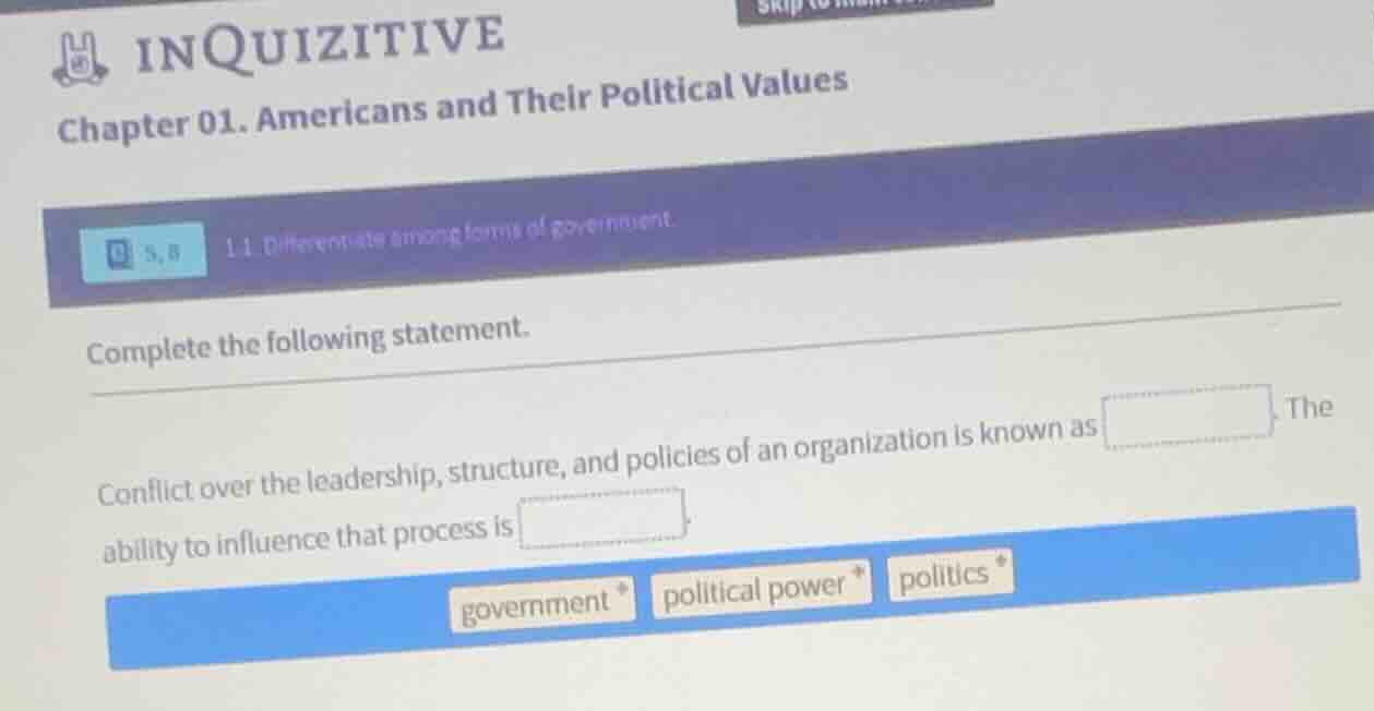 complete the following statement. conflict over the leadership, structu…
