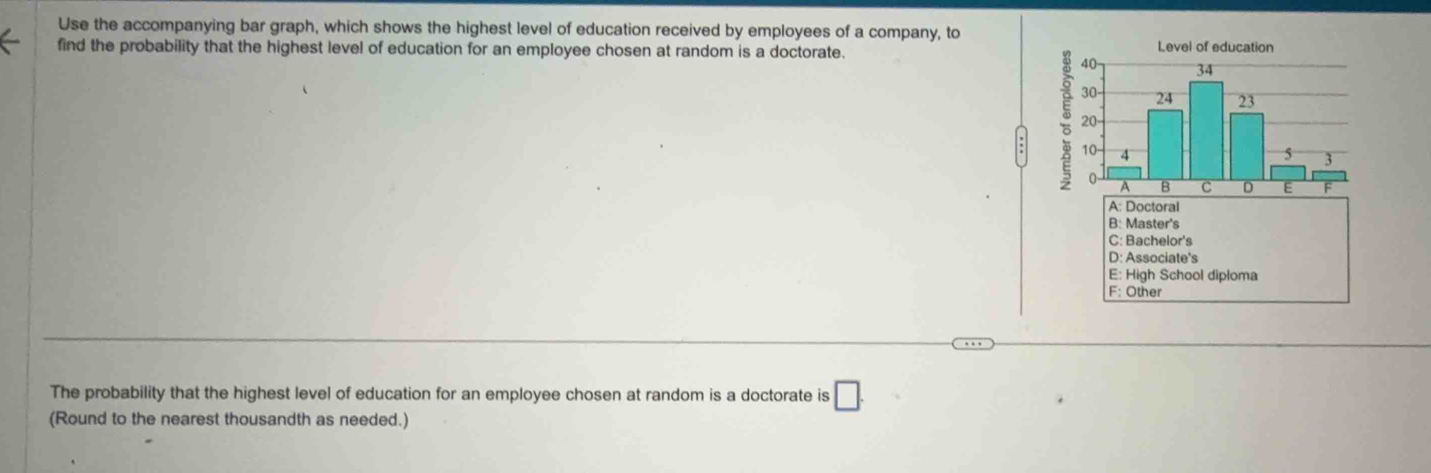 use the accompanying bar graph, which shows the highest level of educat…