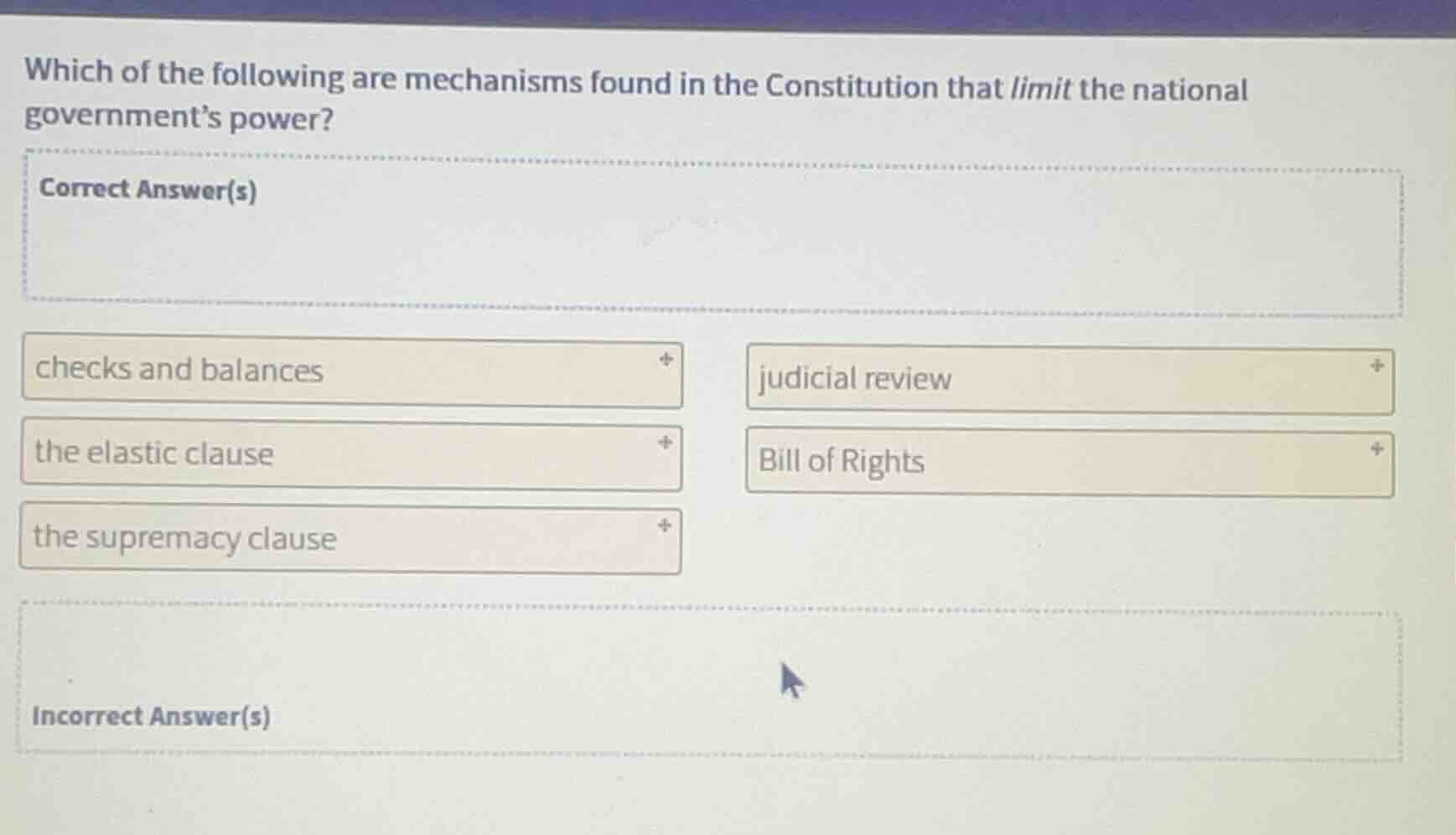 which of the following are mechanisms found in the constitution that li…