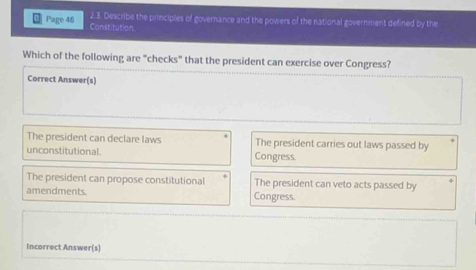 page 46 2.3. describe the principles of governance and the powers of th…