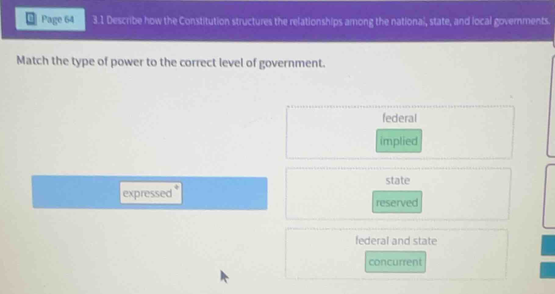 page 64 3.1 describe how the constitution structures the relationships …