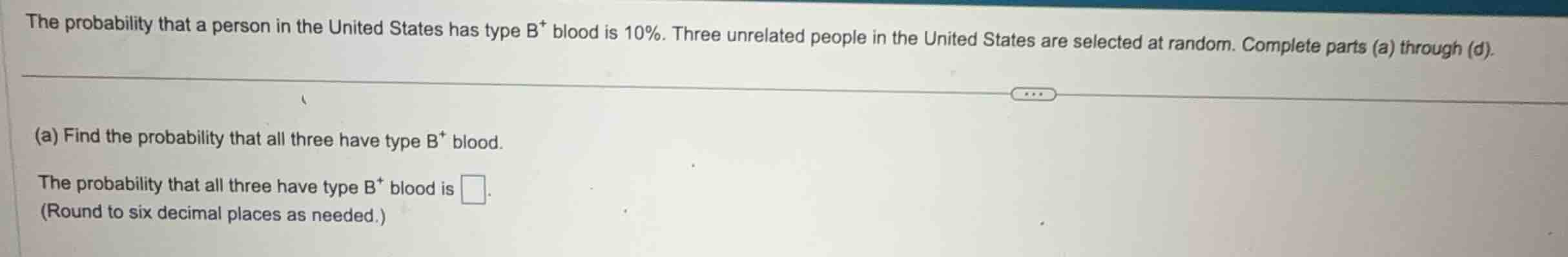 the probability that a person in the united states has type \\(b^+\\) b…
