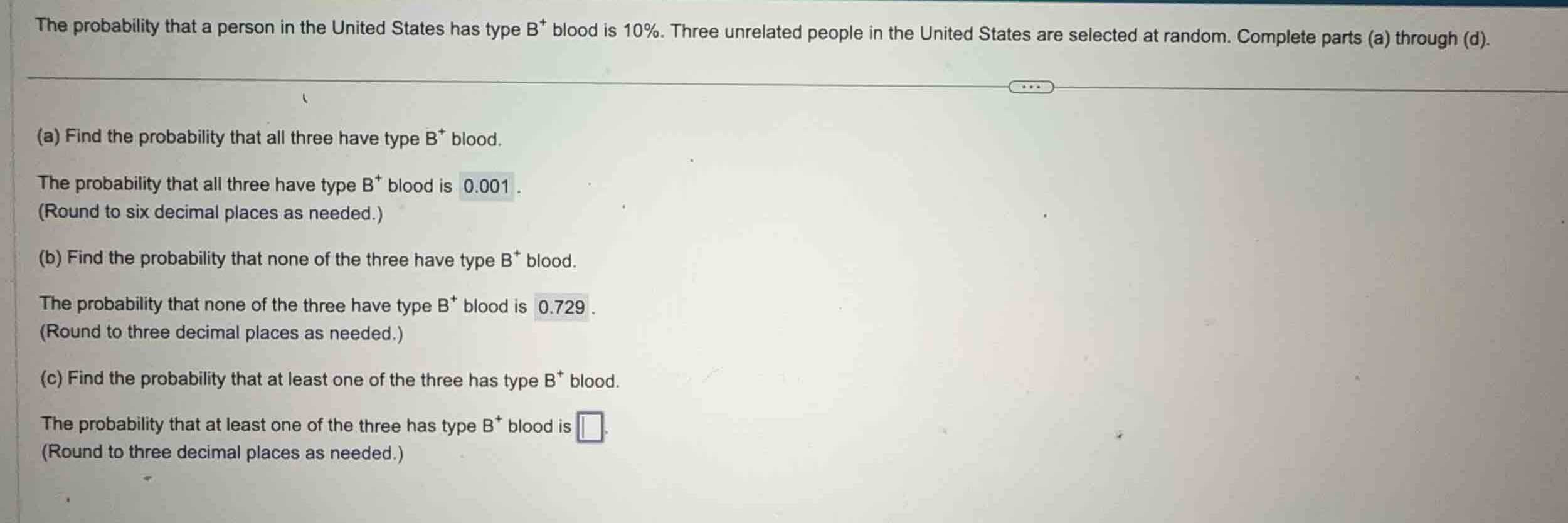the probability that a person in the united states has type \\(b^+\\) b…