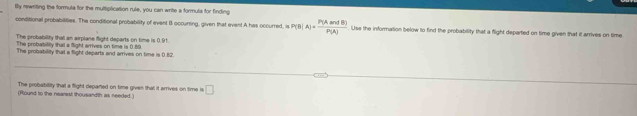 by rewriting the formula for the multiplication rule, you can write a f…