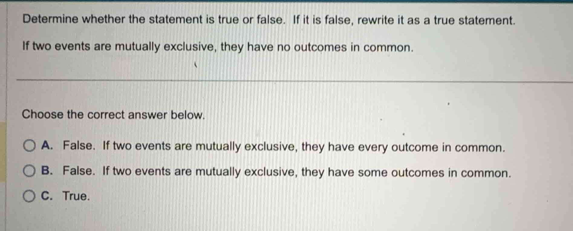 determine whether the statement is true or false. if it is false, rewri…