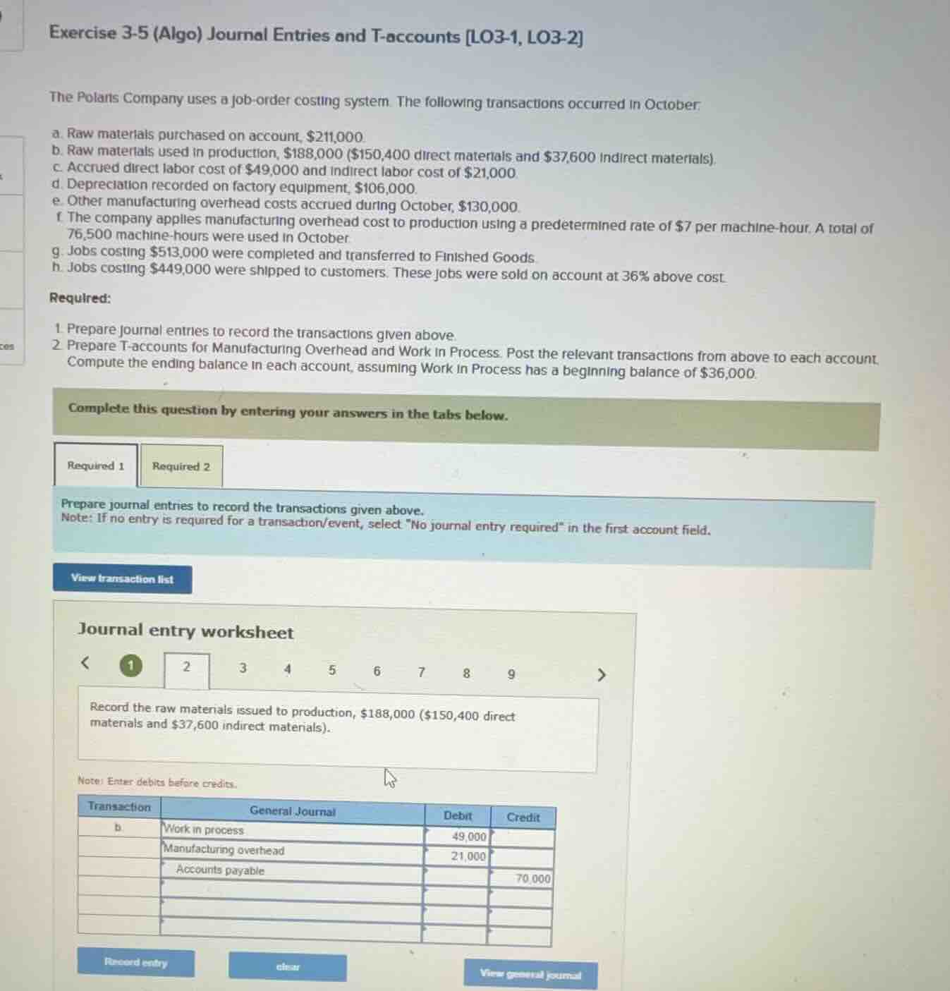 exercise 3-5 (algo) journal entries and t-accounts lo3-1, lo3-2 the pol…