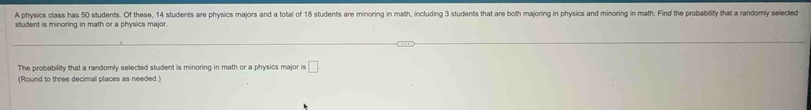 a physics class has 50 students. of these, 14 students are physics majo…
