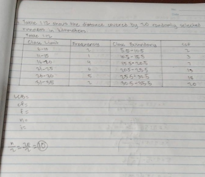 3. table 1.12 shows the distance covered by 20 randomly selected runner…
