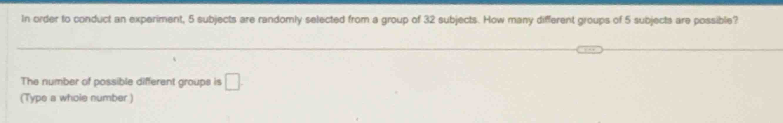 in order to conduct an experiment, 5 subjects are randomly selected fro…