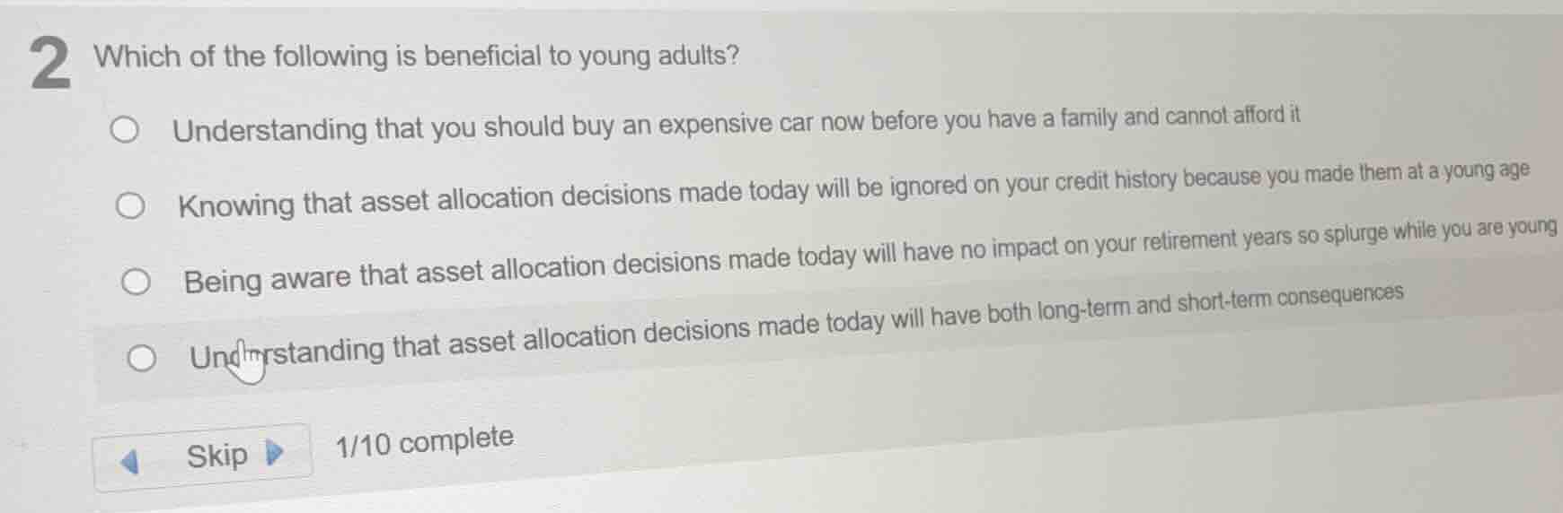 2 which of the following is beneficial to young adults? understanding t…