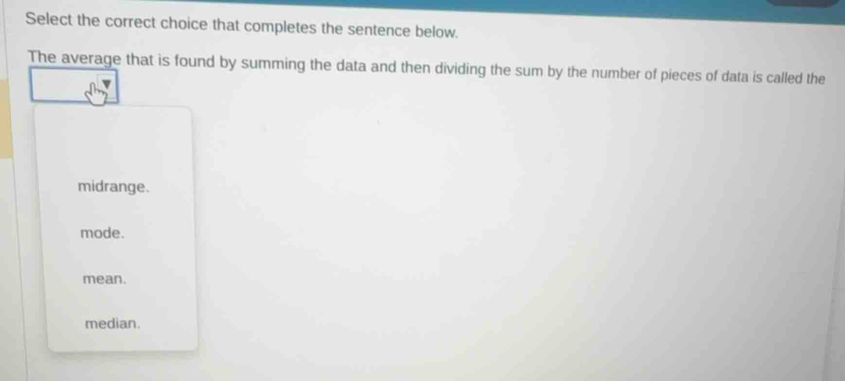 select the correct choice that completes the sentence below. the averag…