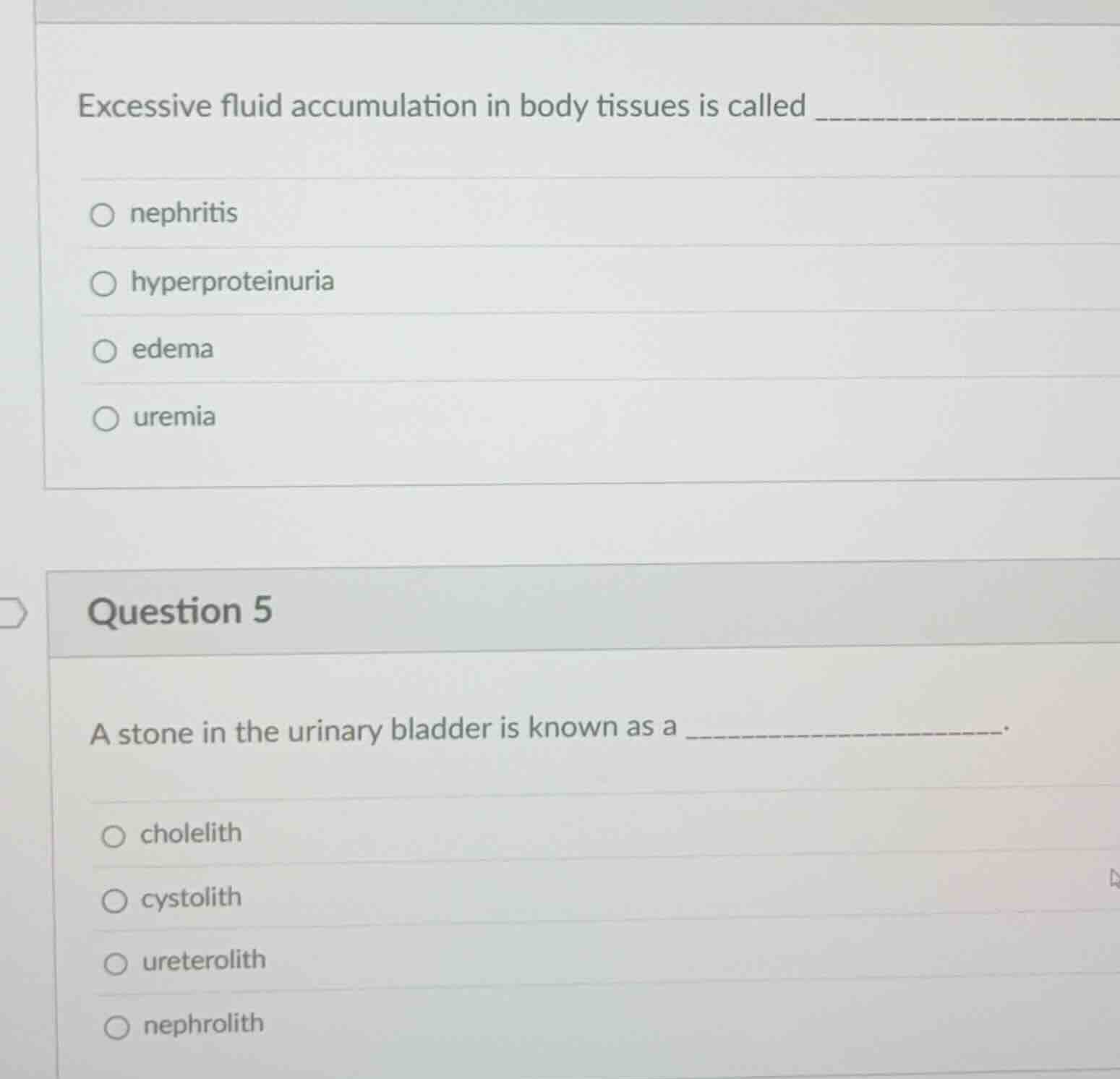 excessive fluid accumulation in body tissues is called _______ nephriti…
