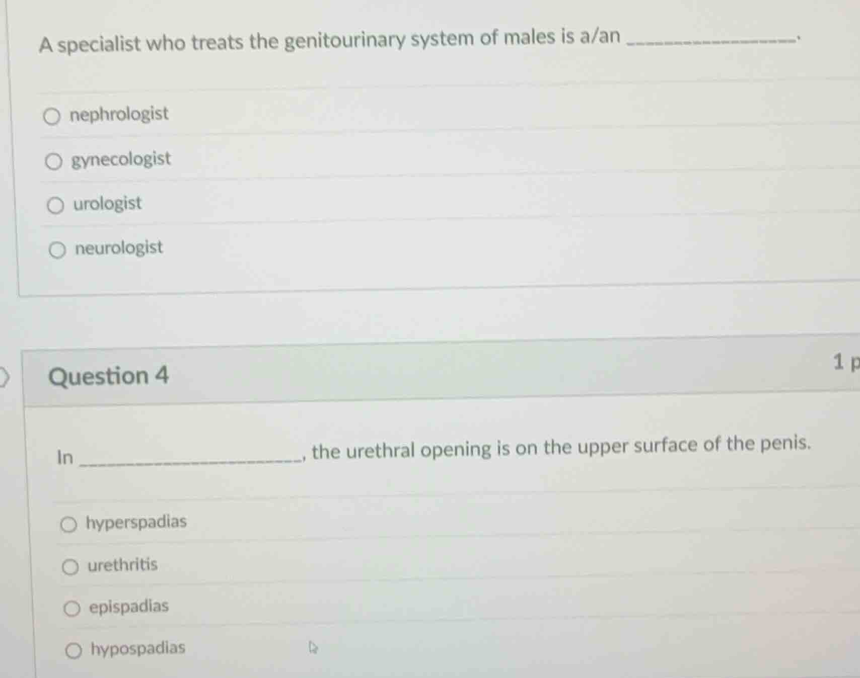a specialist who treats the genitourinary system of males is a/an _____…
