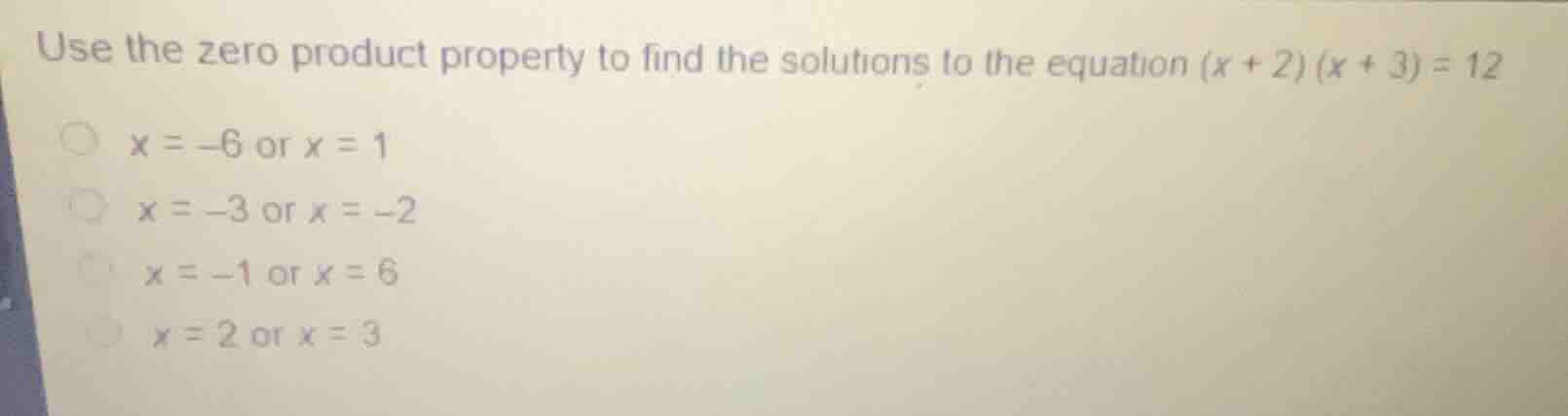 use the zero product property to find the solutions to the equation \\(…