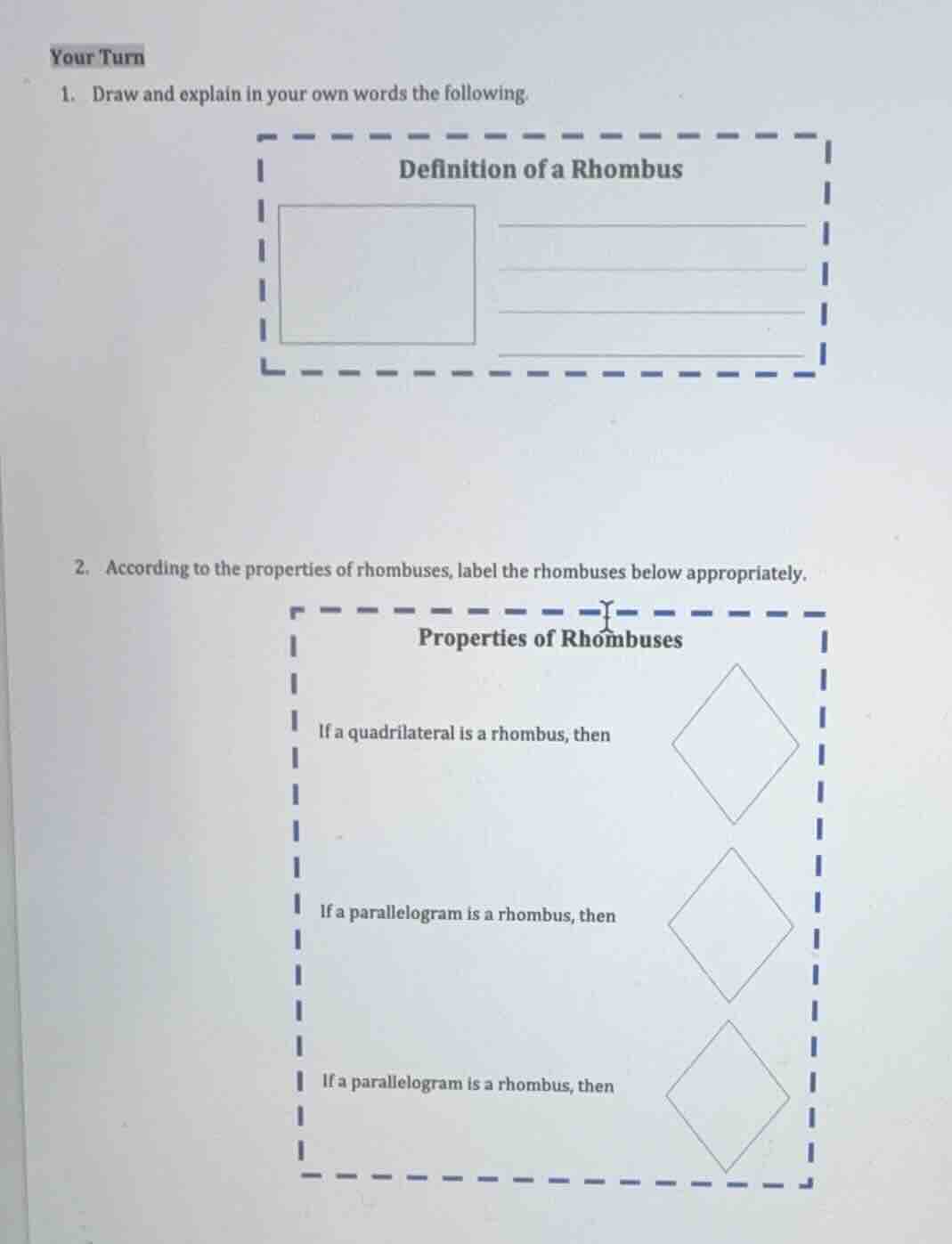 your turn 1. draw and explain in your own words the following. definiti…