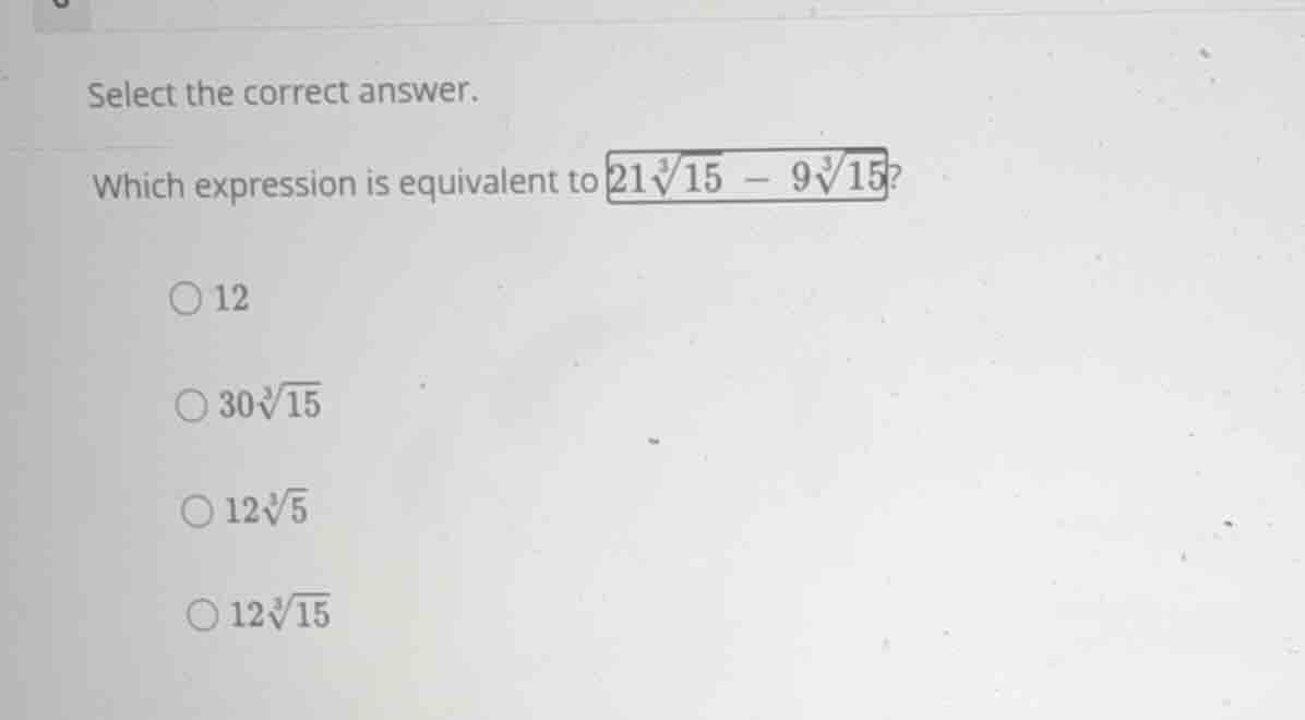 select the correct answer. which expression is equivalent to \\(21\\sqr…