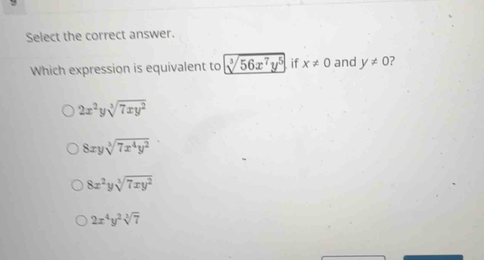 select the correct answer. which expression is equivalent to \\(\\sqrt3…
