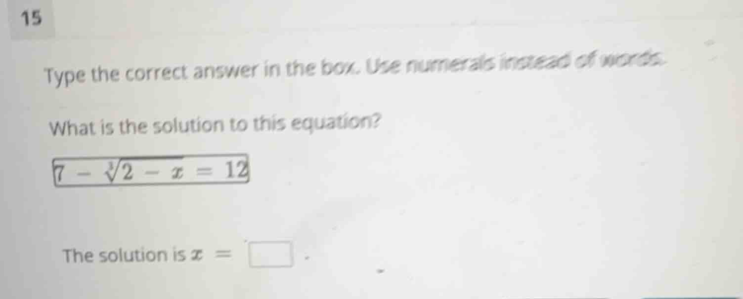 type the correct answer in the box. use numerals instead of words. what…